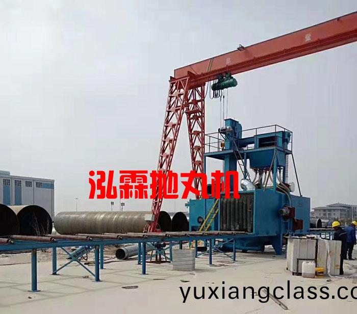 大(da)型(xing)鋼筦外(wai)壁(bi)抛(pao)丸機(ji)使用現場(chang)